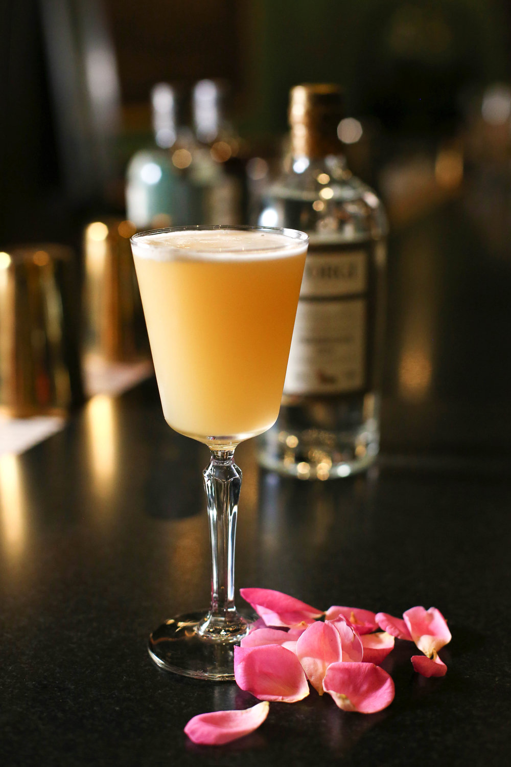 ROSE & ELDER 1.5 oz Corgi Spirits Pembroke Gin 0.75 oz fresh lemon juice 0.5 oz elderflower liqueur 0.25 oz simple syrup 1 egg white Rose water, in a spray bottle Fill a shaker with ice add all ingredients except rose water and shake vigorously. Spray the inside of a chilled cocktail glass with rose water and strain cocktail into glass. Spray top of cocktail with rose water.