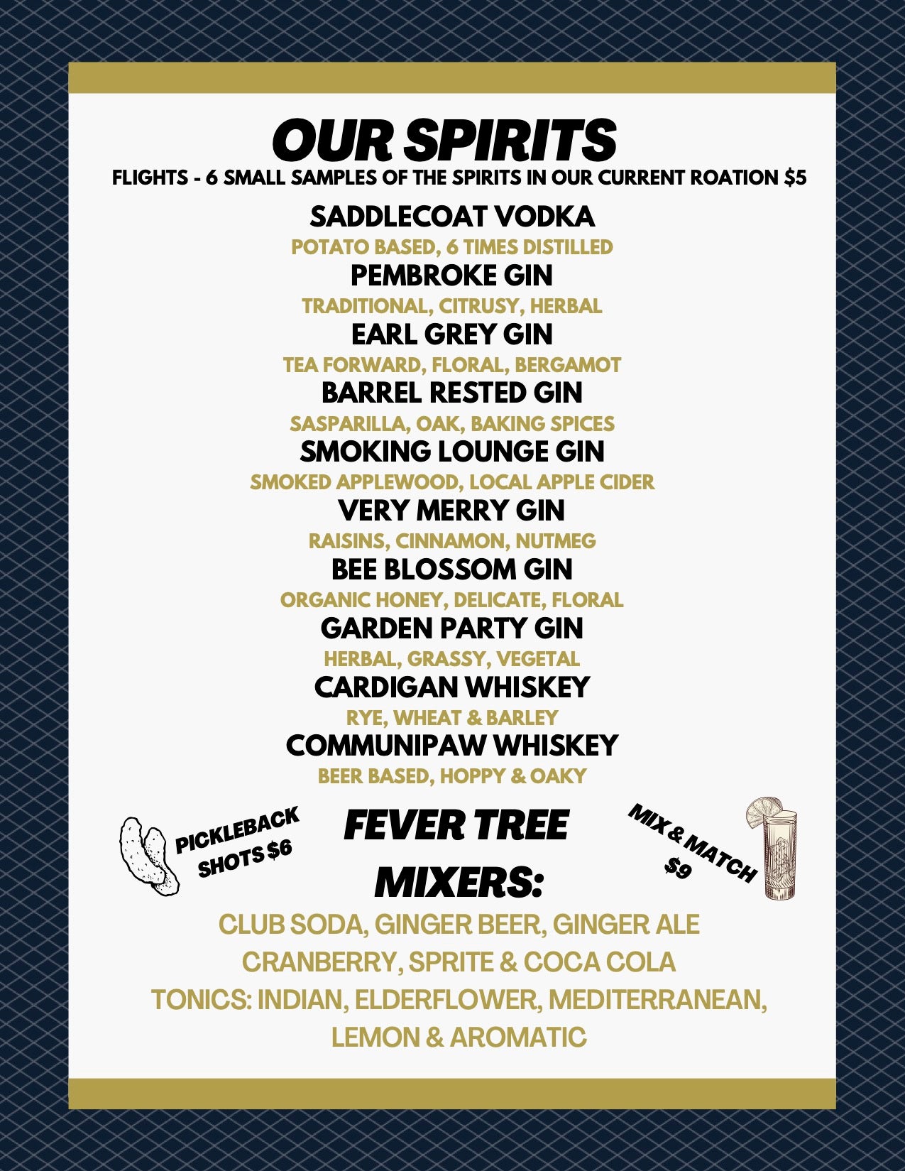 Corgi Spirits Summer '22 Menu Page II